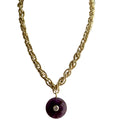 French Round Amethyst Pendant Necklace