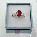 Sterling Silver Faceted Oval Ruby Ring - Size 6 - Passionate, Vital & Empowering | Rings | Wiccan Center