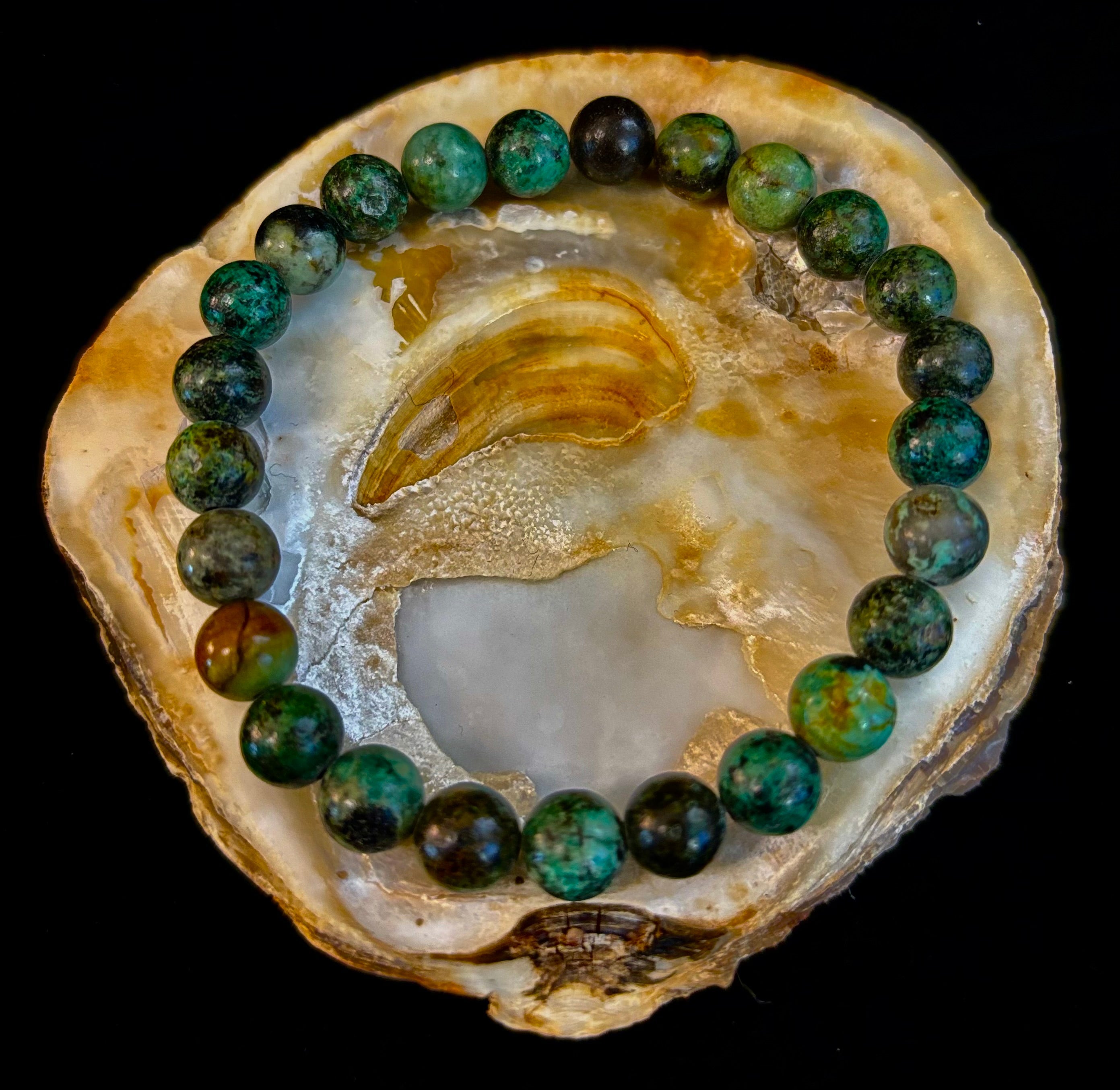 African Turquoise 8mm Reiki-Infused Growth & Manifestation Bracelet (Medium-Large Wrists) | | Wiccan Center