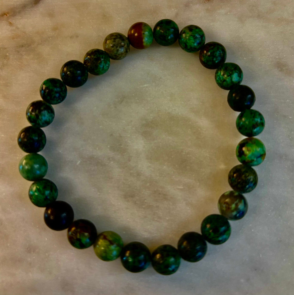 African Turquoise 8mm Reiki-Infused Growth & Manifestation Bracelet (Medium-Large Wrists) | | Wiccan Center
