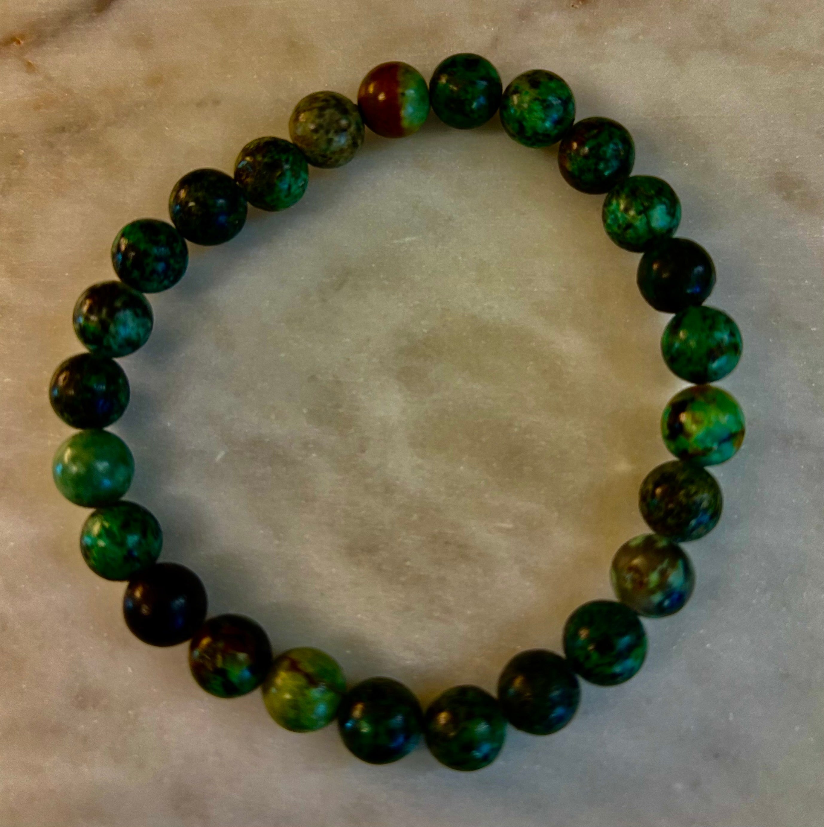 African Turquoise 8mm Reiki-Infused Growth & Manifestation Bracelet (Medium-Large Wrists) | | Wiccan Center