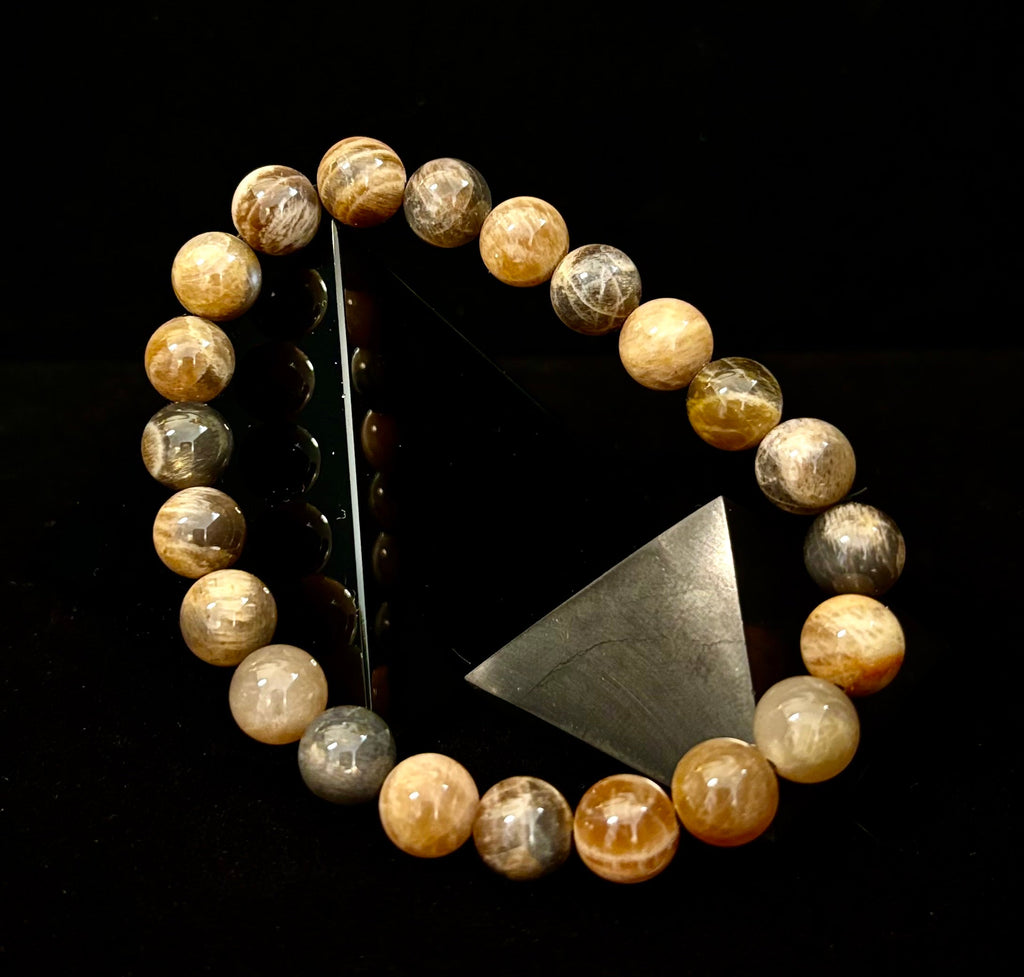 Black Moonstone 8mm Reiki-Infused Intuition & Manifestation Bracelet (Medium-Large Wrists) | | Wiccan Center