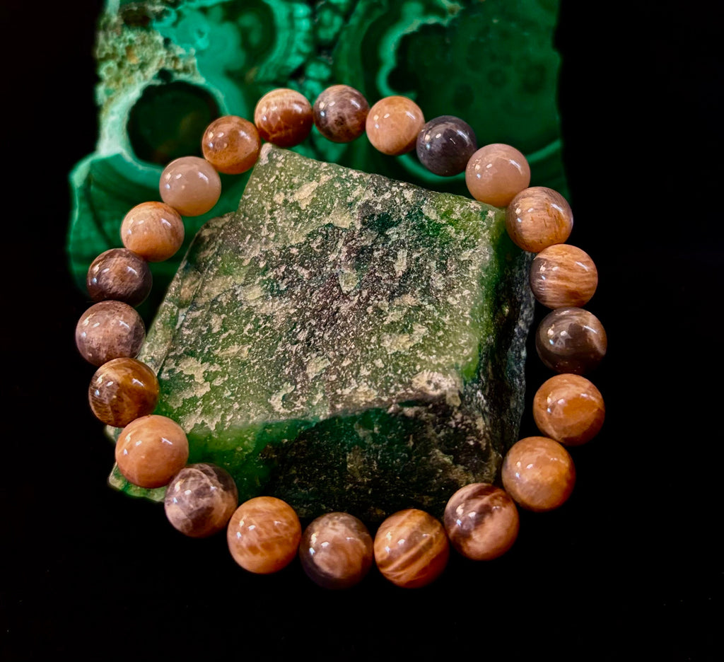 Black Moonstone 8mm Reiki-Infused Intuition & Manifestation Bracelet (Medium-Large Wrists) | | Wiccan Center