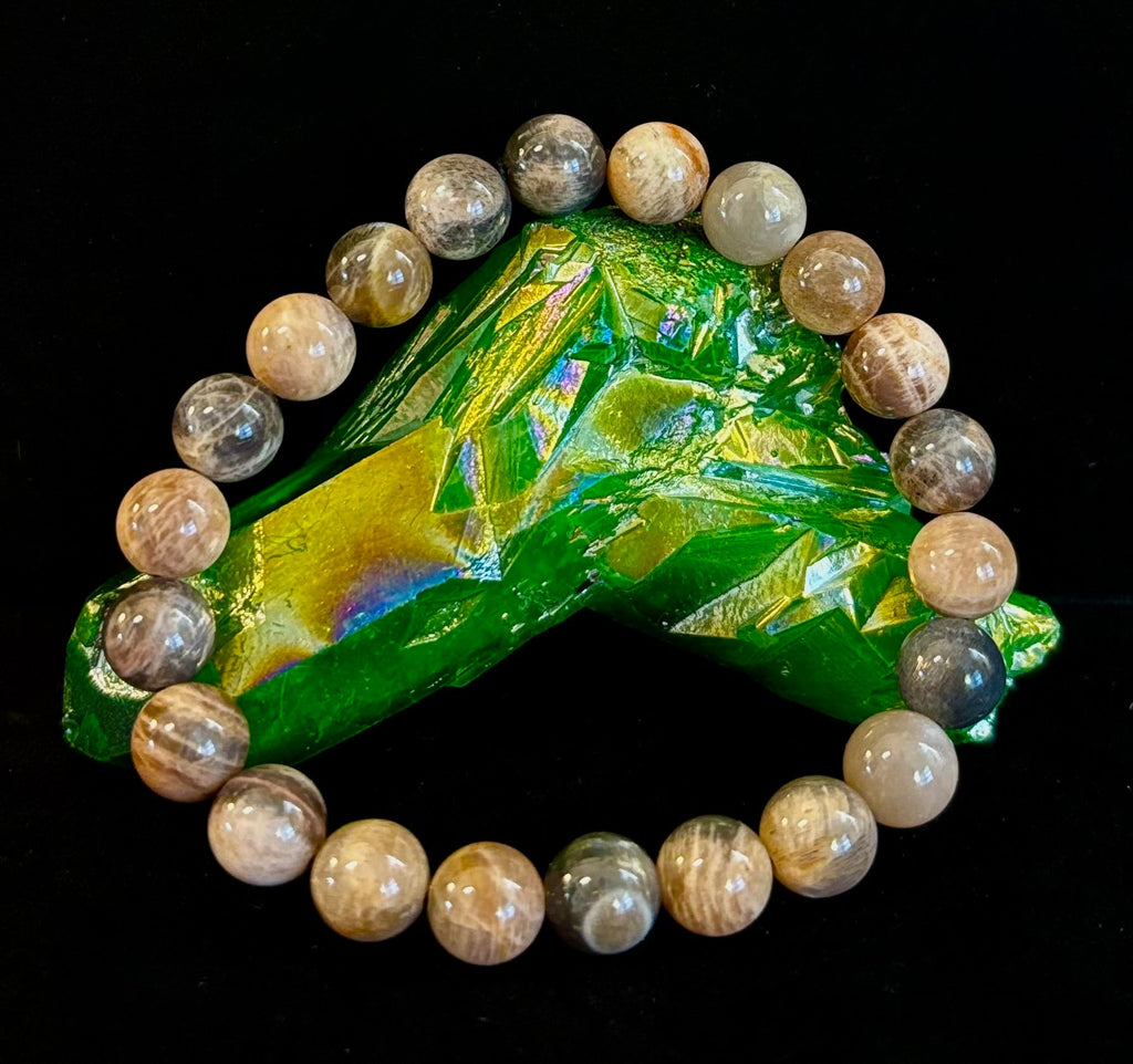 Black Moonstone 8mm Reiki-Infused Intuition & Manifestation Bracelet (Medium-Large Wrists) | | Wiccan Center