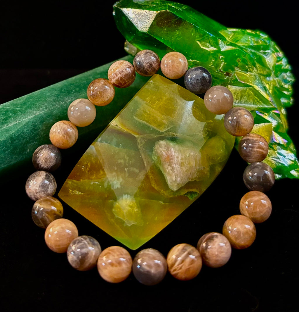 Black Moonstone 8mm Reiki-Infused Intuition & Manifestation Bracelet (Medium-Large Wrists) | | Wiccan Center