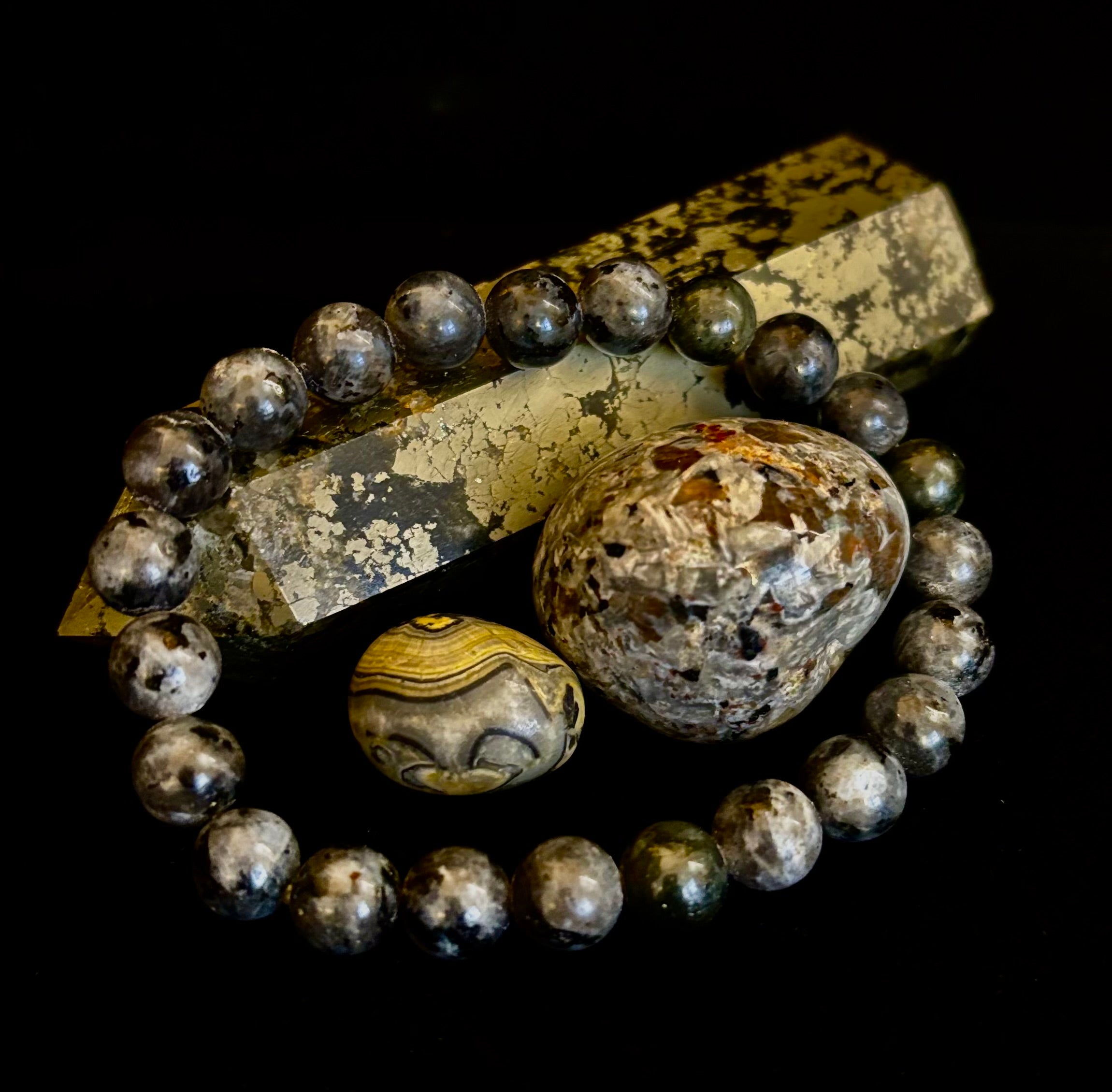 Larvikite 8mm Reiki-Infused Protection & Manifestation Bracelet (Medium-Large Wrists) | | Wiccan Center
