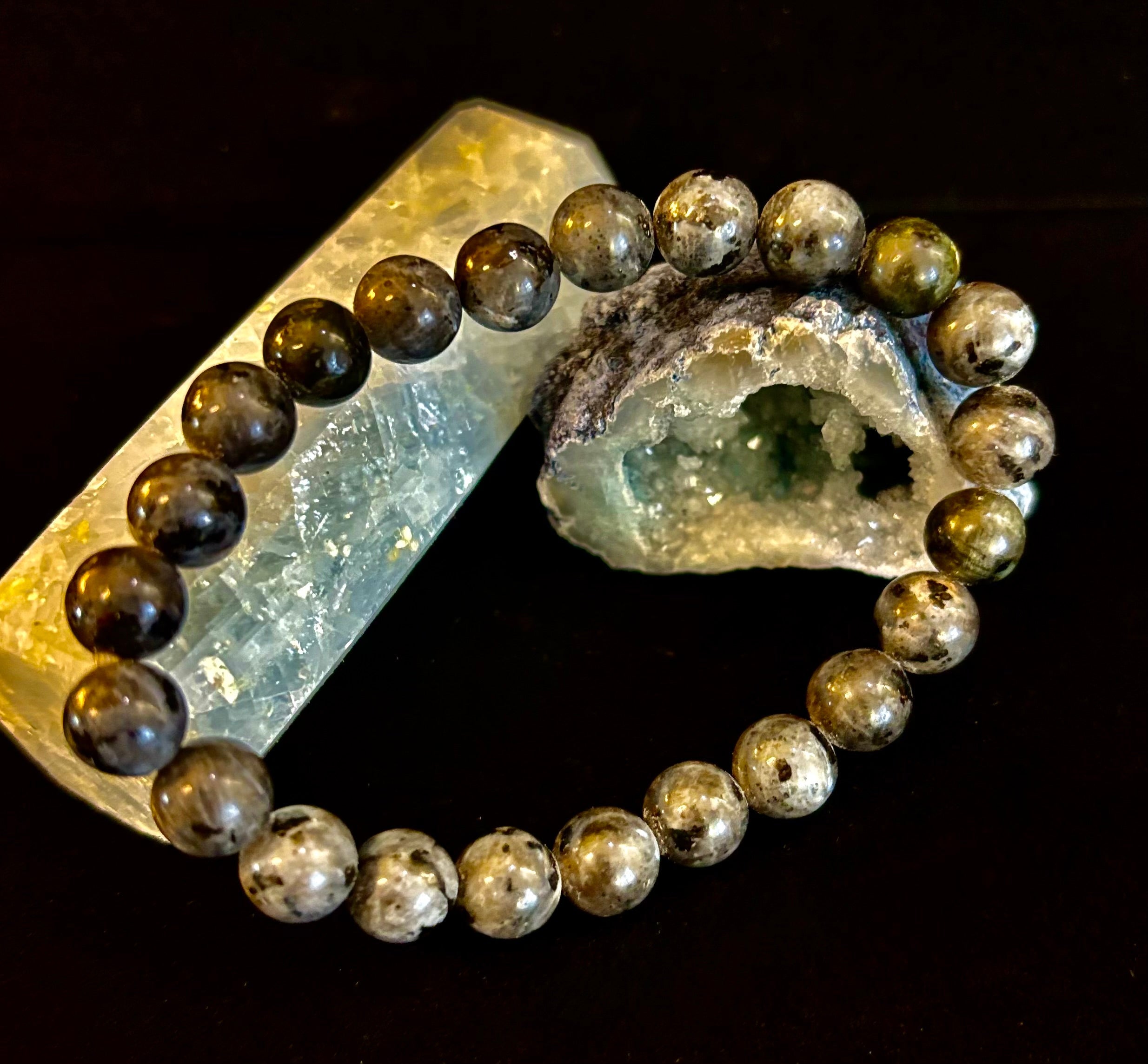 Larvikite 8mm Reiki-Infused Protection & Manifestation Bracelet (Medium-Large Wrists) | | Wiccan Center
