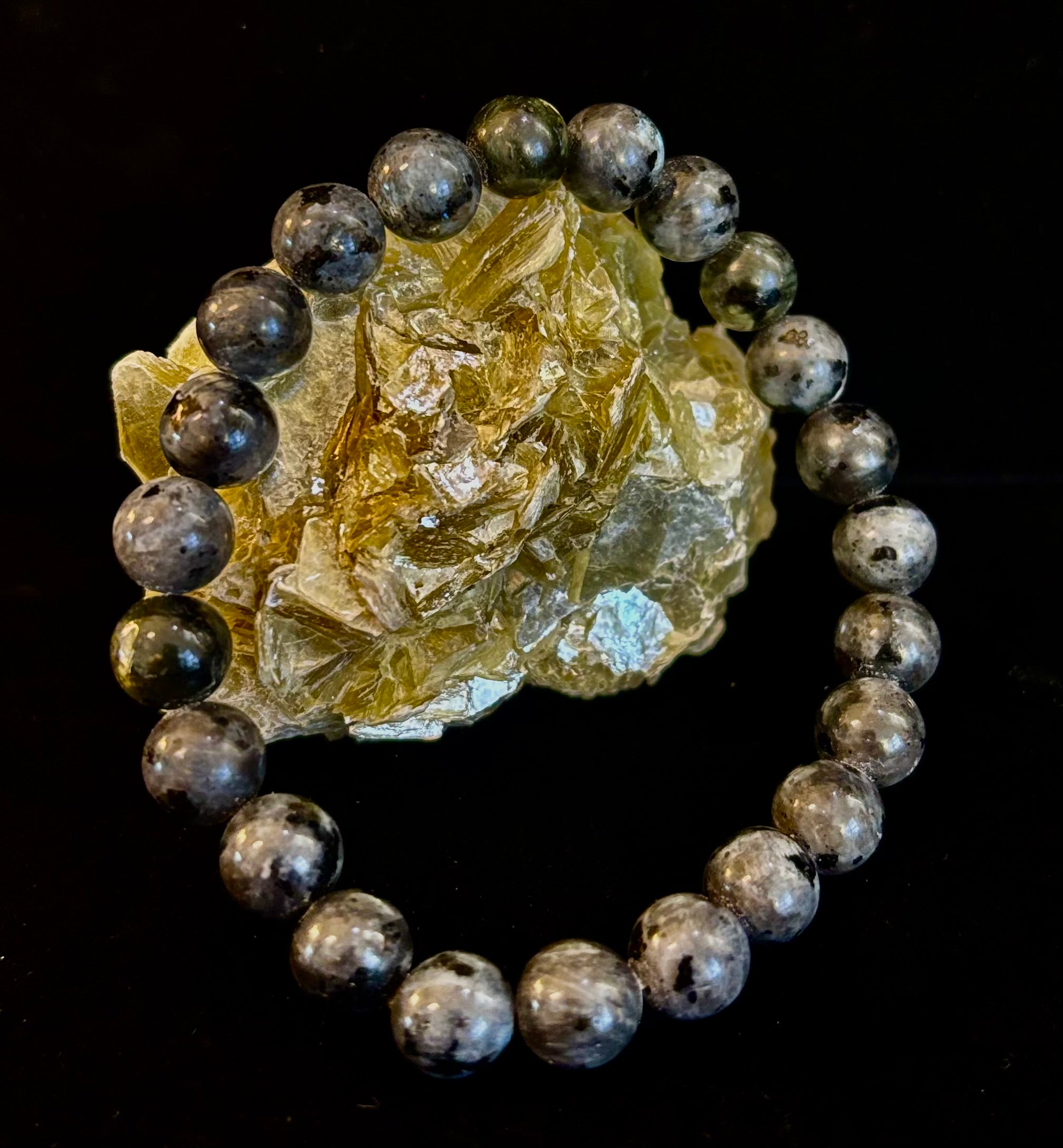 Larvikite 8mm Reiki-Infused Protection & Manifestation Bracelet (Medium-Large Wrists) | | Wiccan Center