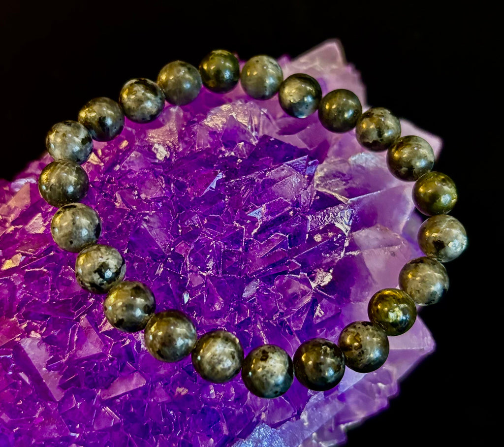 Larvikite 8mm Reiki-Infused Protection & Manifestation Bracelet (Medium-Large Wrists) | | Wiccan Center