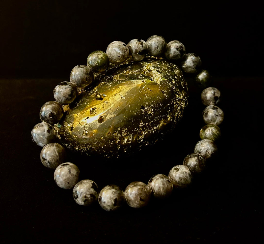 Larvikite 8mm Reiki-Infused Protection & Manifestation Bracelet (Medium-Large Wrists) | | Wiccan Center