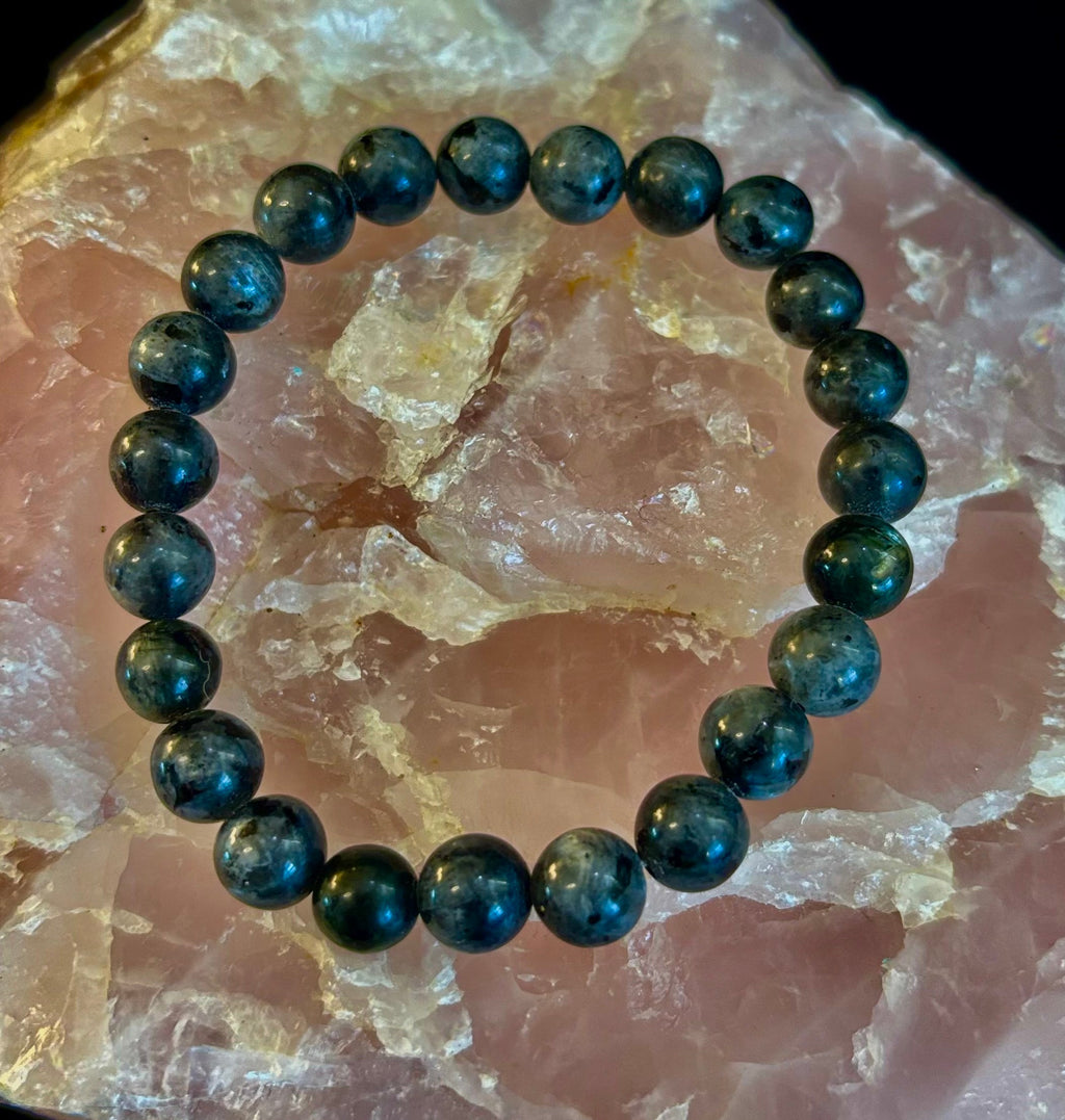 Larvikite 8mm Reiki-Infused Protection & Manifestation Bracelet (Medium-Large Wrists) | | Wiccan Center