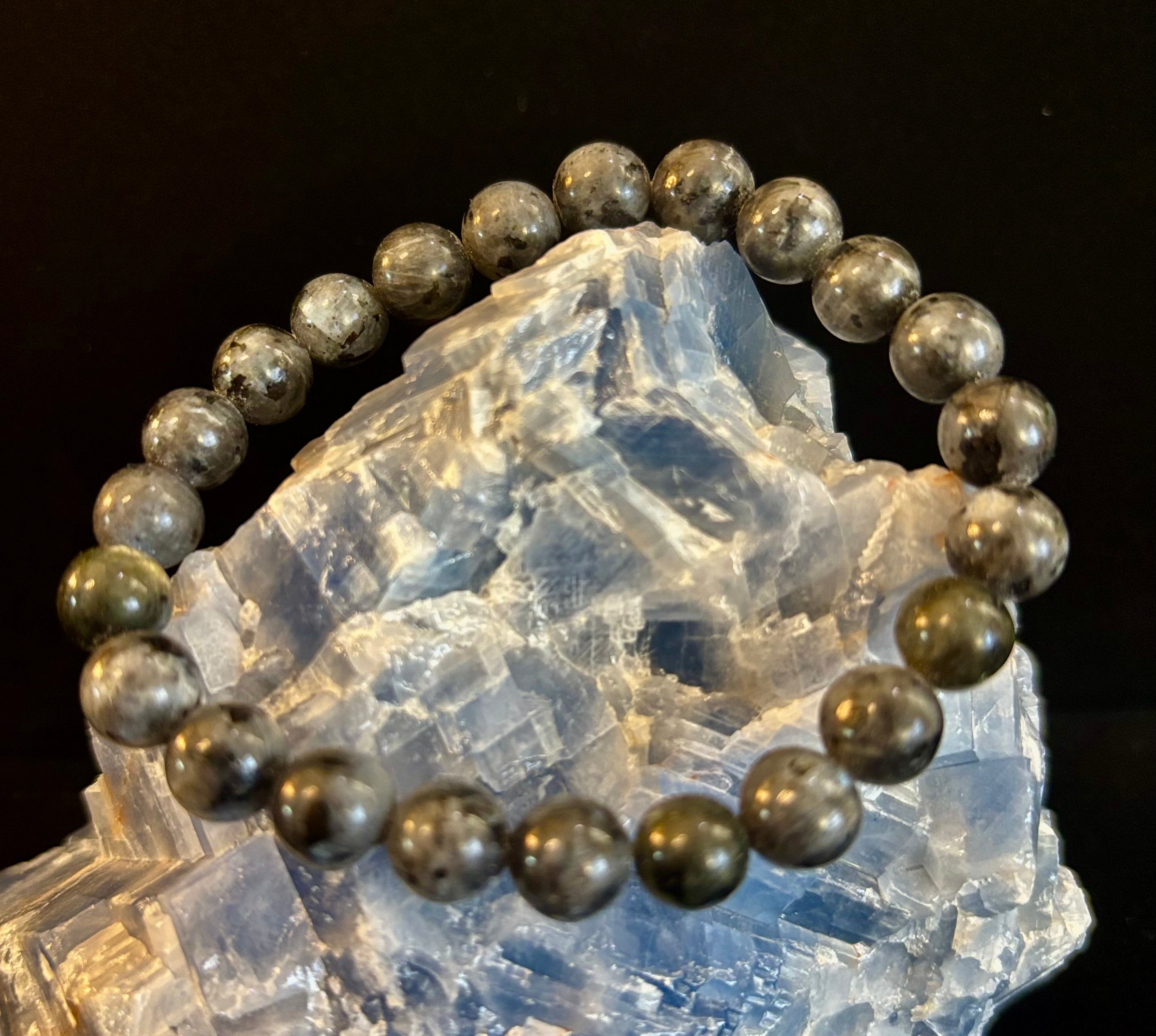 Larvikite 8mm Reiki-Infused Protection & Manifestation Bracelet (Medium-Large Wrists) | | Wiccan Center