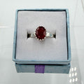 Sterling Silver Crown Faceted Oval Ruby Ring - Size 7 - Passionate, Vital & Empowering | Rings | Wiccan Center