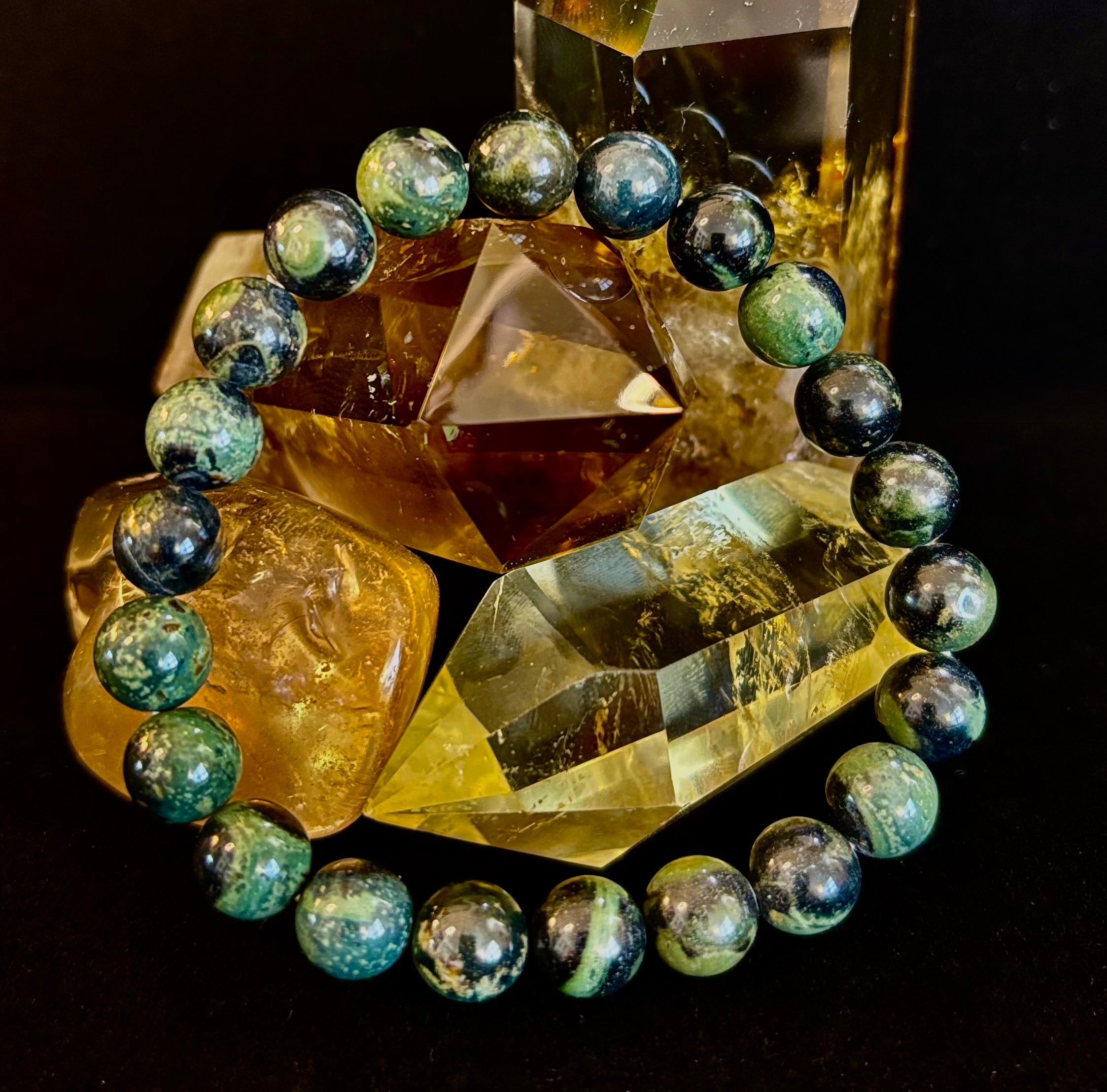 Kambaba Jasper 8mm Reiki-Infused Peace & Manifestation Bracelet (Medium-Large Wrists) | | Wiccan Center