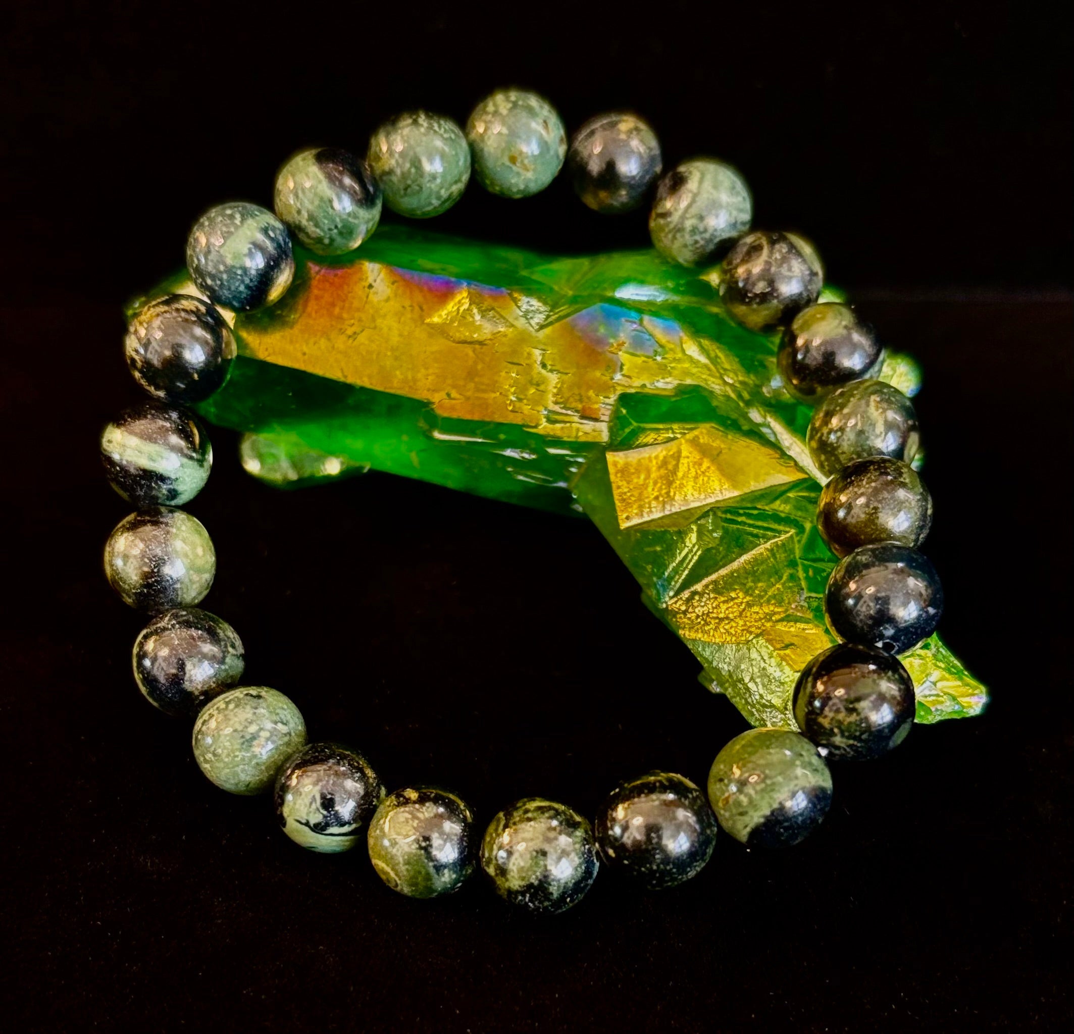 Kambaba Jasper 8mm Reiki-Infused Peace & Manifestation Bracelet (Medium-Large Wrists) | | Wiccan Center