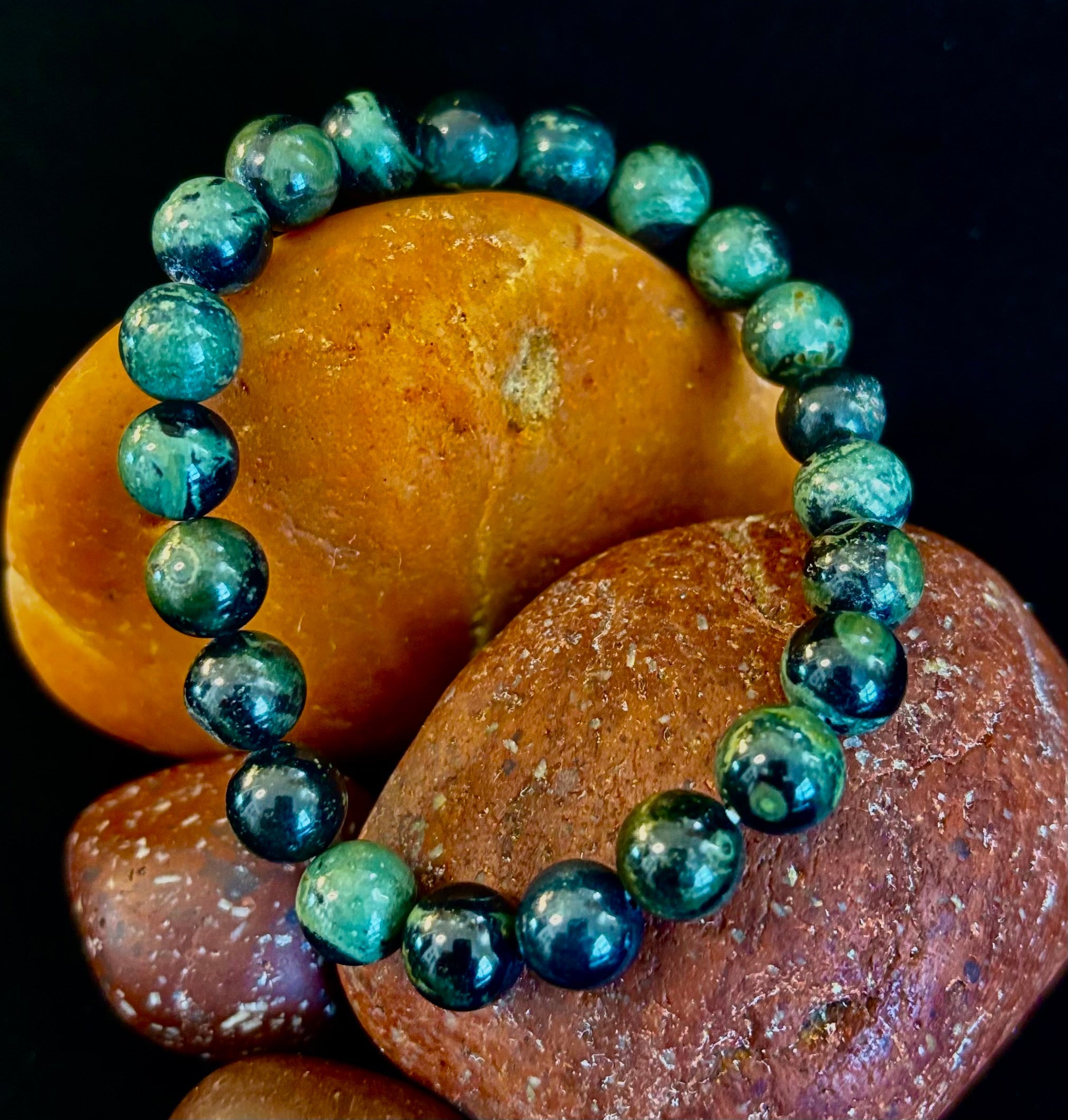 Kambaba Jasper 8mm Reiki-Infused Peace & Manifestation Bracelet (Medium-Large Wrists) | | Wiccan Center