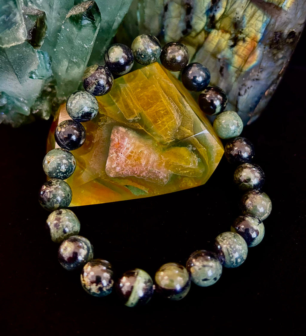 Kambaba Jasper 8mm Reiki-Infused Peace & Manifestation Bracelet (Medium-Large Wrists) | | Wiccan Center