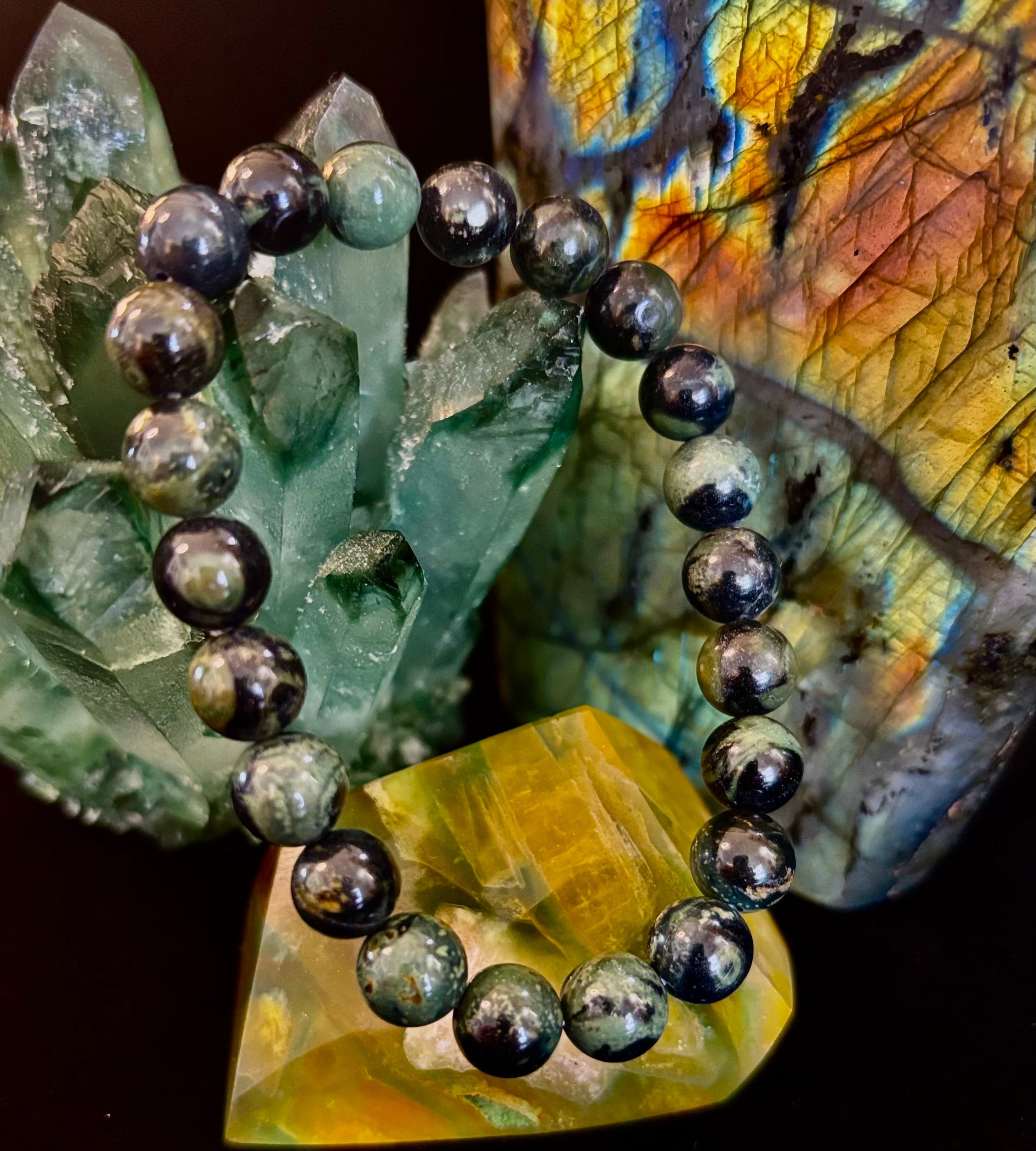 Kambaba Jasper 8mm Reiki-Infused Peace & Manifestation Bracelet (Medium-Large Wrists) | | Wiccan Center