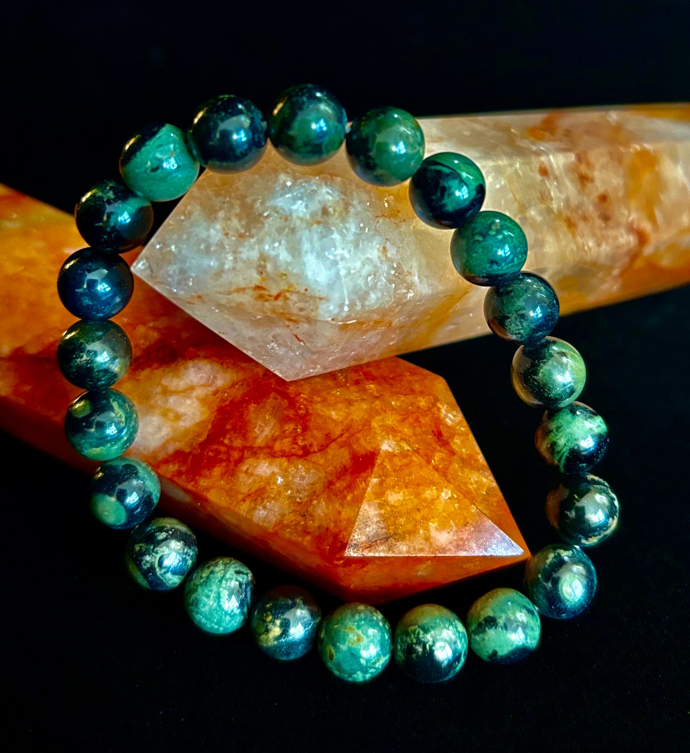 Kambaba Jasper 8mm Reiki-Infused Peace & Manifestation Bracelet (Medium-Large Wrists) | | Wiccan Center