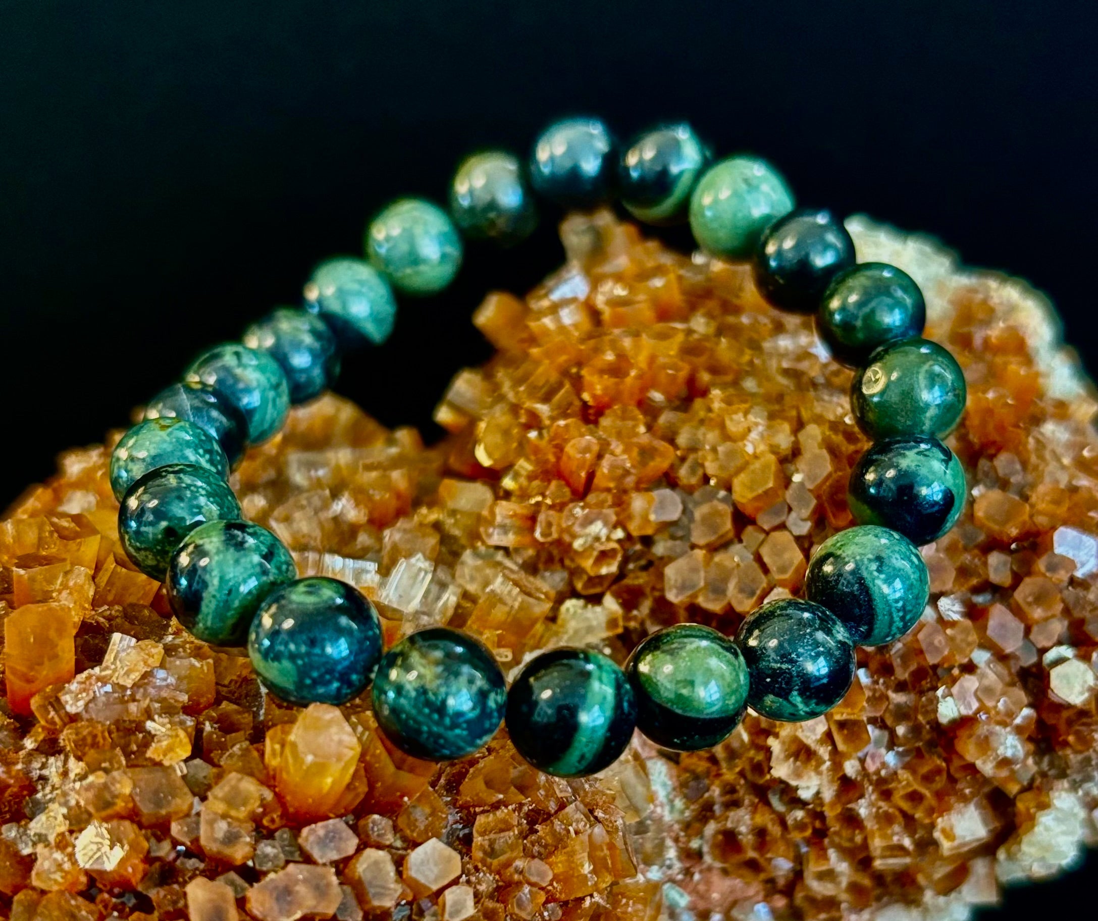 Kambaba Jasper 8mm Reiki-Infused Peace & Manifestation Bracelet (Medium-Large Wrists) | | Wiccan Center