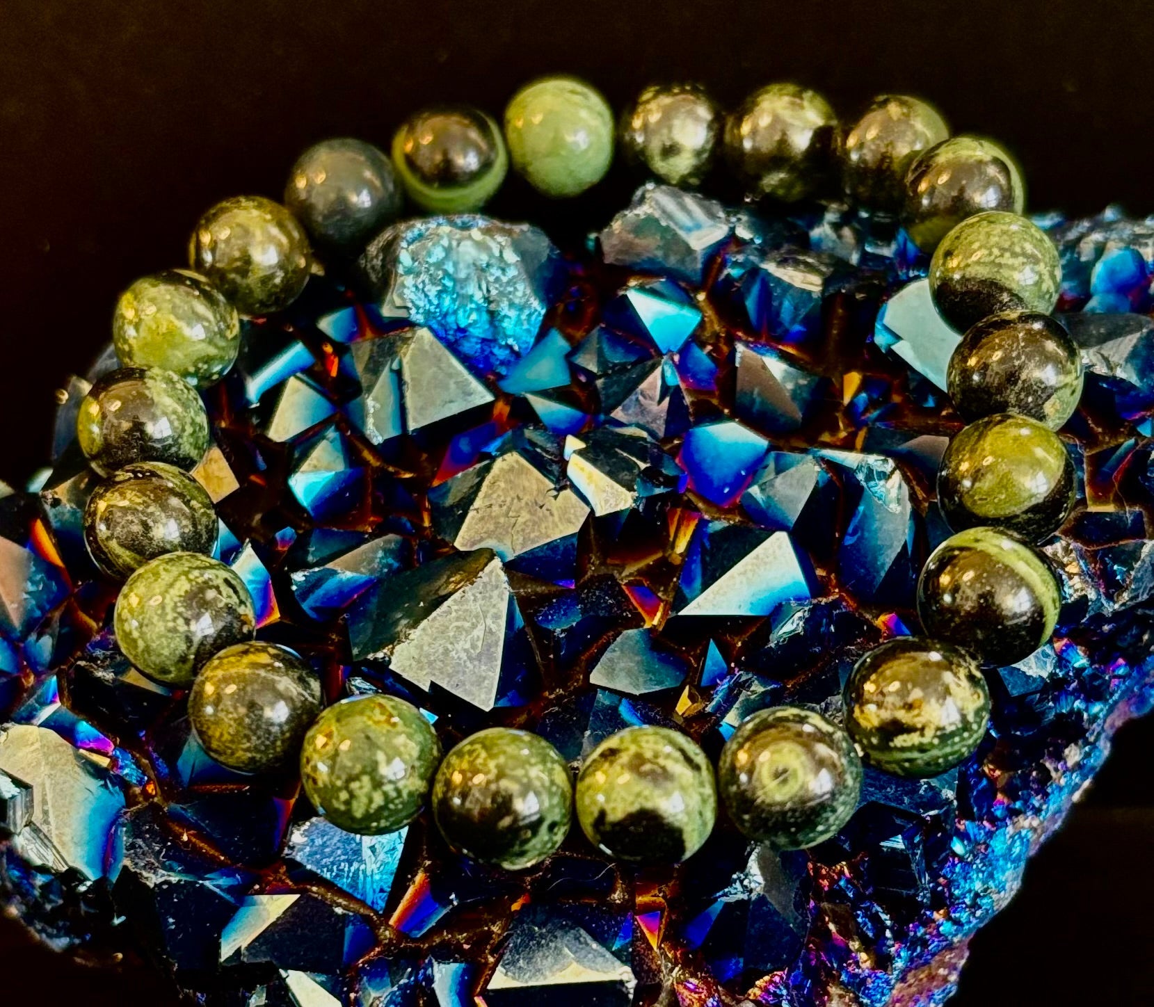 Kambaba Jasper 8mm Reiki-Infused Peace & Manifestation Bracelet (Medium-Large Wrists) | | Wiccan Center