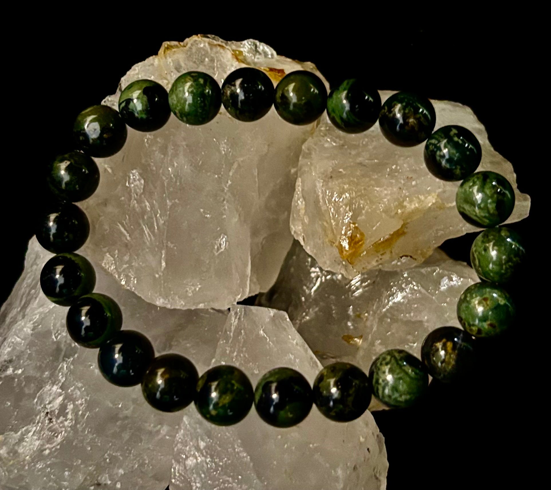 Kambaba Jasper 8mm Reiki-Infused Peace & Manifestation Bracelet (Medium-Large Wrists) | | Wiccan Center