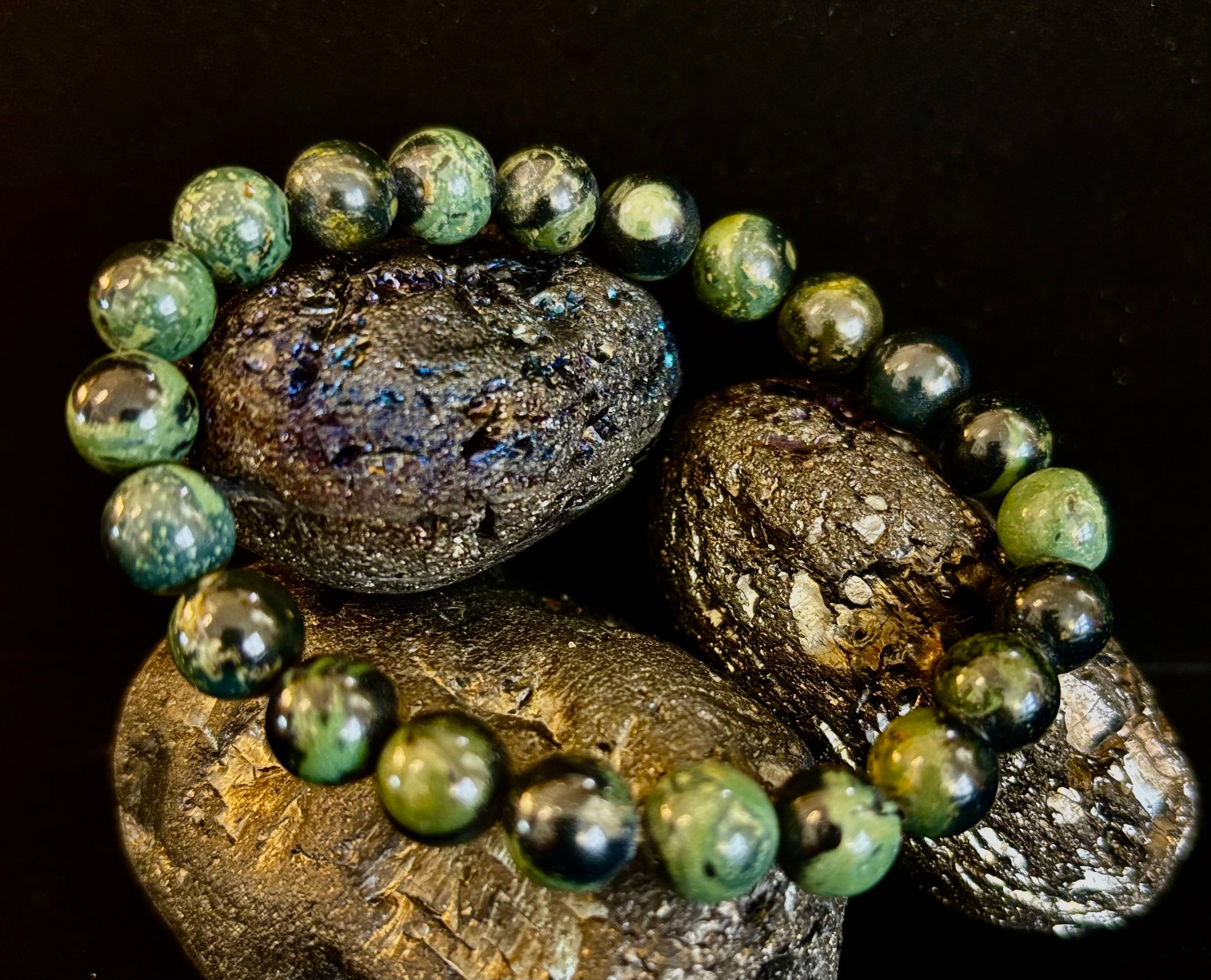 Kambaba Jasper 8mm Reiki-Infused Peace & Manifestation Bracelet (Medium-Large Wrists) | | Wiccan Center