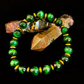 Green Tiger Eye Wealth & Confidence Bracelet – 8mm Beads with Gold Accents (Medium Wrists) | | Wiccan Center