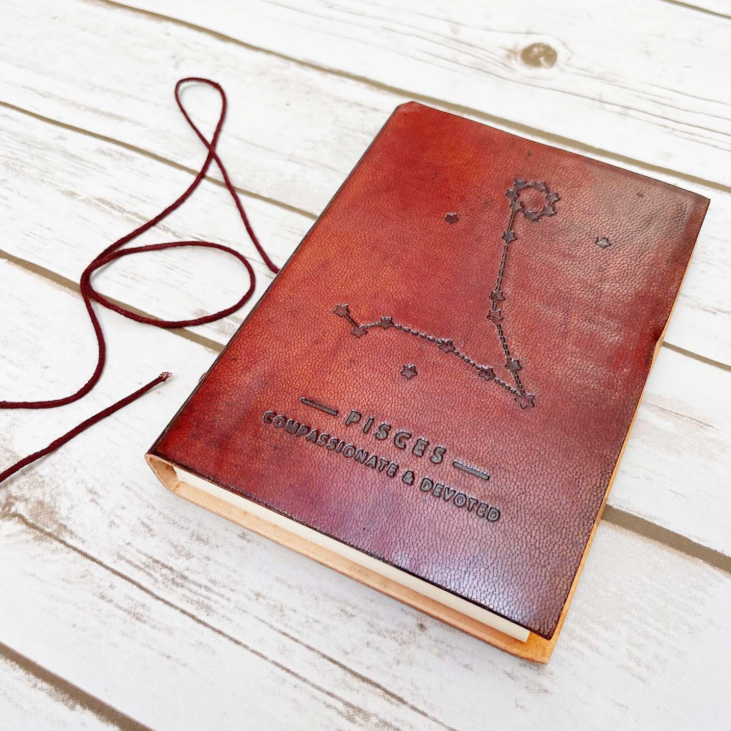 Astrology Zodiac Handmade Leather Journal | Journal | Wiccan Center