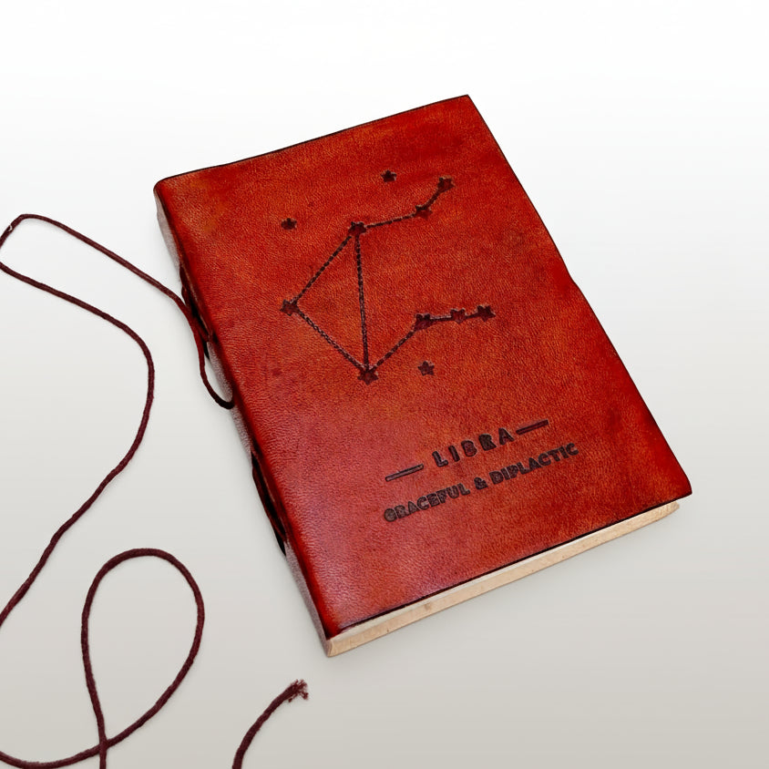 Astrology Zodiac Handmade Leather Journal | Journal | Wiccan Center