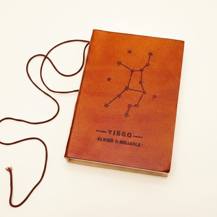 Astrology Zodiac Handmade Leather Journal | Journal | Wiccan Center