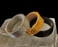 Unisex Stainless Steel Mesh Ring – Flexible, Modern Band in Black, Rose Gold & Silver Tones | | Wiccan Center