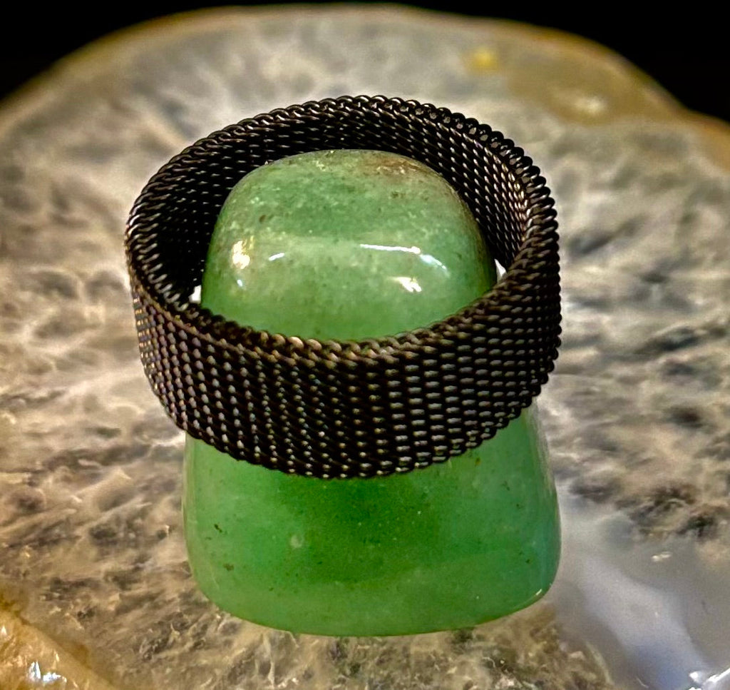 Unisex Stainless Steel Mesh Ring – Flexible, Modern Band in Black, Rose Gold & Silver Tones | | Wiccan Center