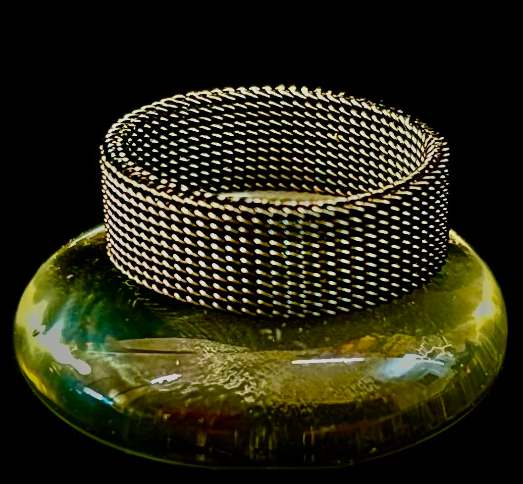 Unisex Stainless Steel Mesh Ring – Flexible, Modern Band in Black, Rose Gold & Silver Tones | | Wiccan Center