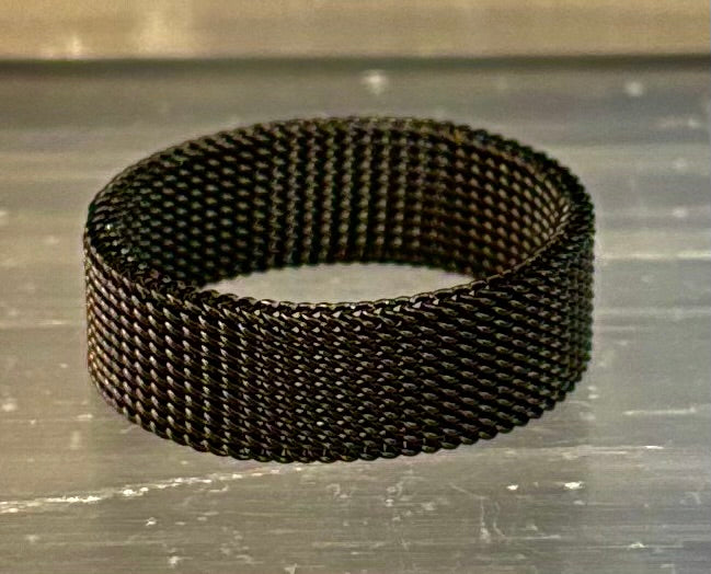 Unisex Stainless Steel Mesh Ring – Flexible, Modern Band in Black, Rose Gold & Silver Tones | | Wiccan Center