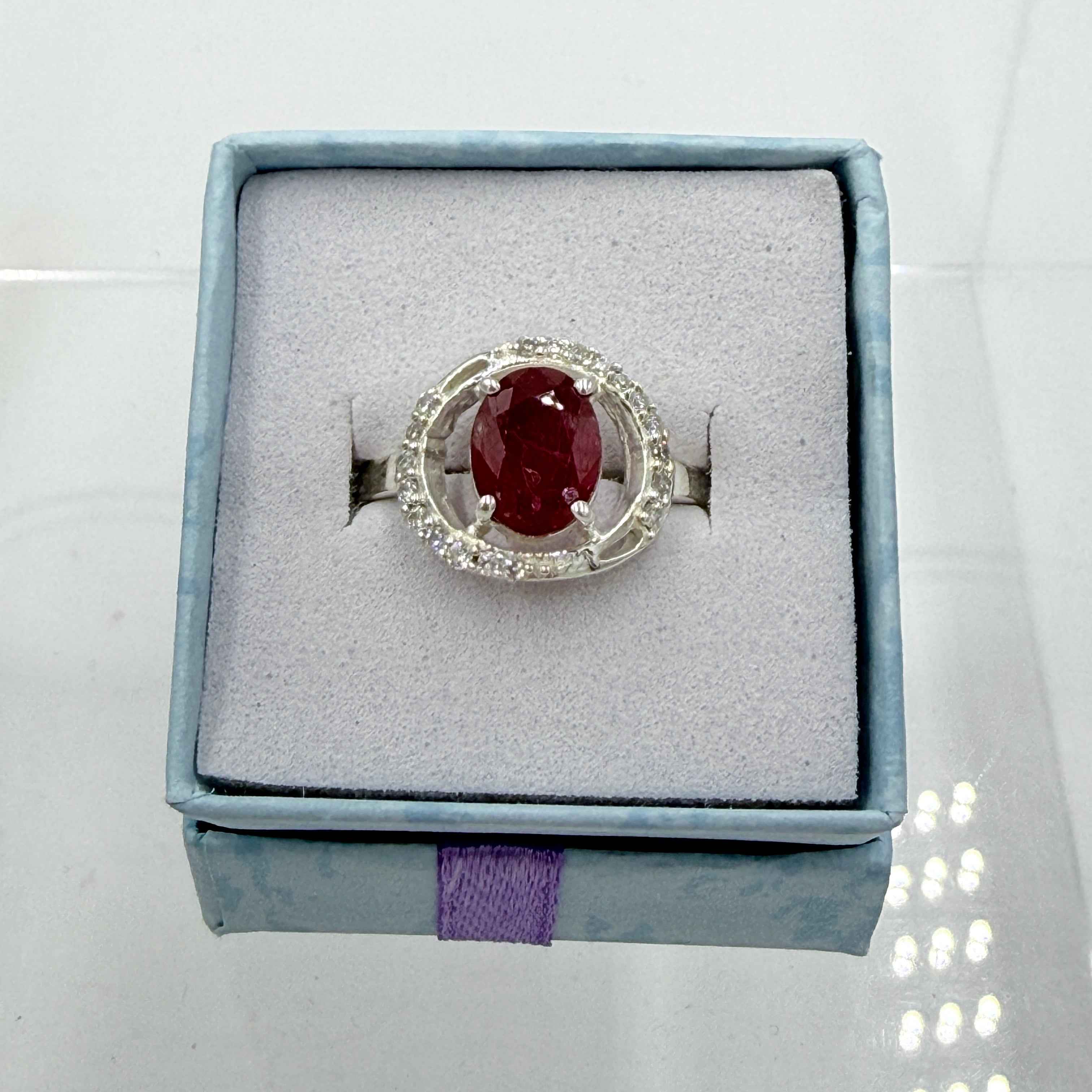 Sterling Silver Ruby Eye Ring - Size 8 - Passionate, Vital & Empowering | Rings | Wiccan Center