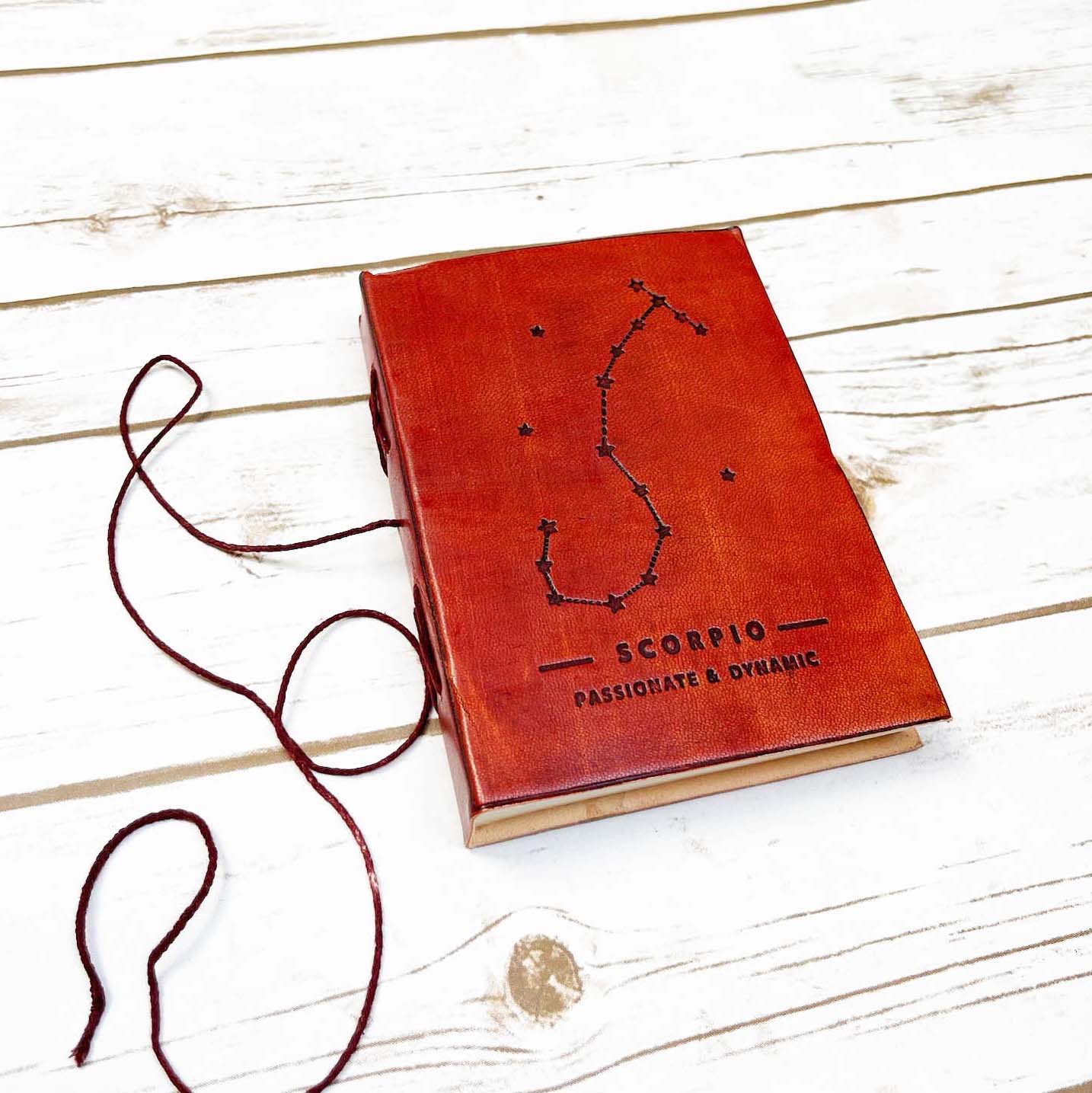 Astrology Zodiac Handmade Leather Journal | Journal | Wiccan Center