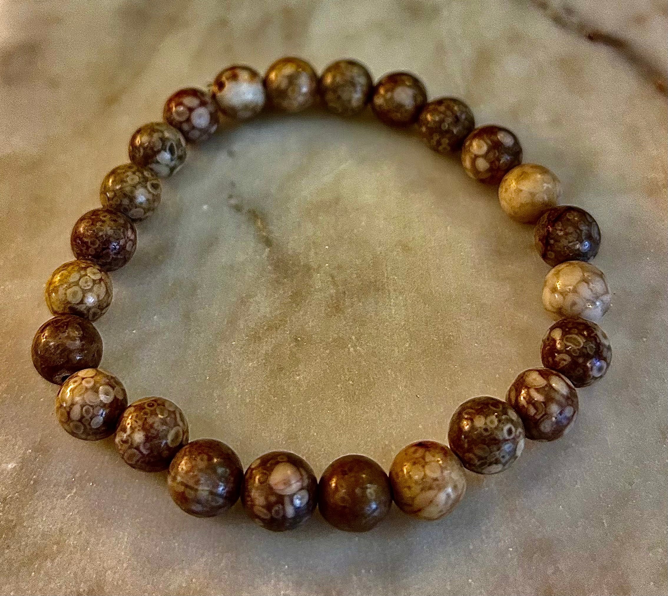 Fossil Coral Bracelet – Natural Grounding Stone for Stability & Calm | | Wiccan Center