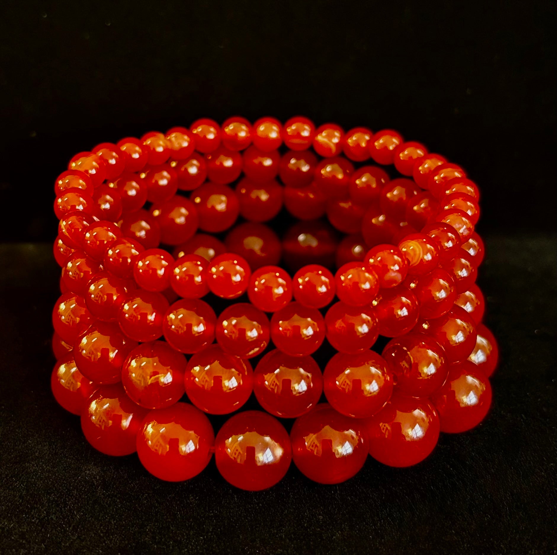 Red Onyx Bracelet – Grounding & Strength Natural Stone Beads | | Wiccan Center