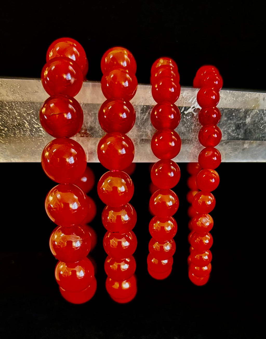 Red Onyx Bracelet – Grounding & Strength Natural Stone Beads | | Wiccan Center