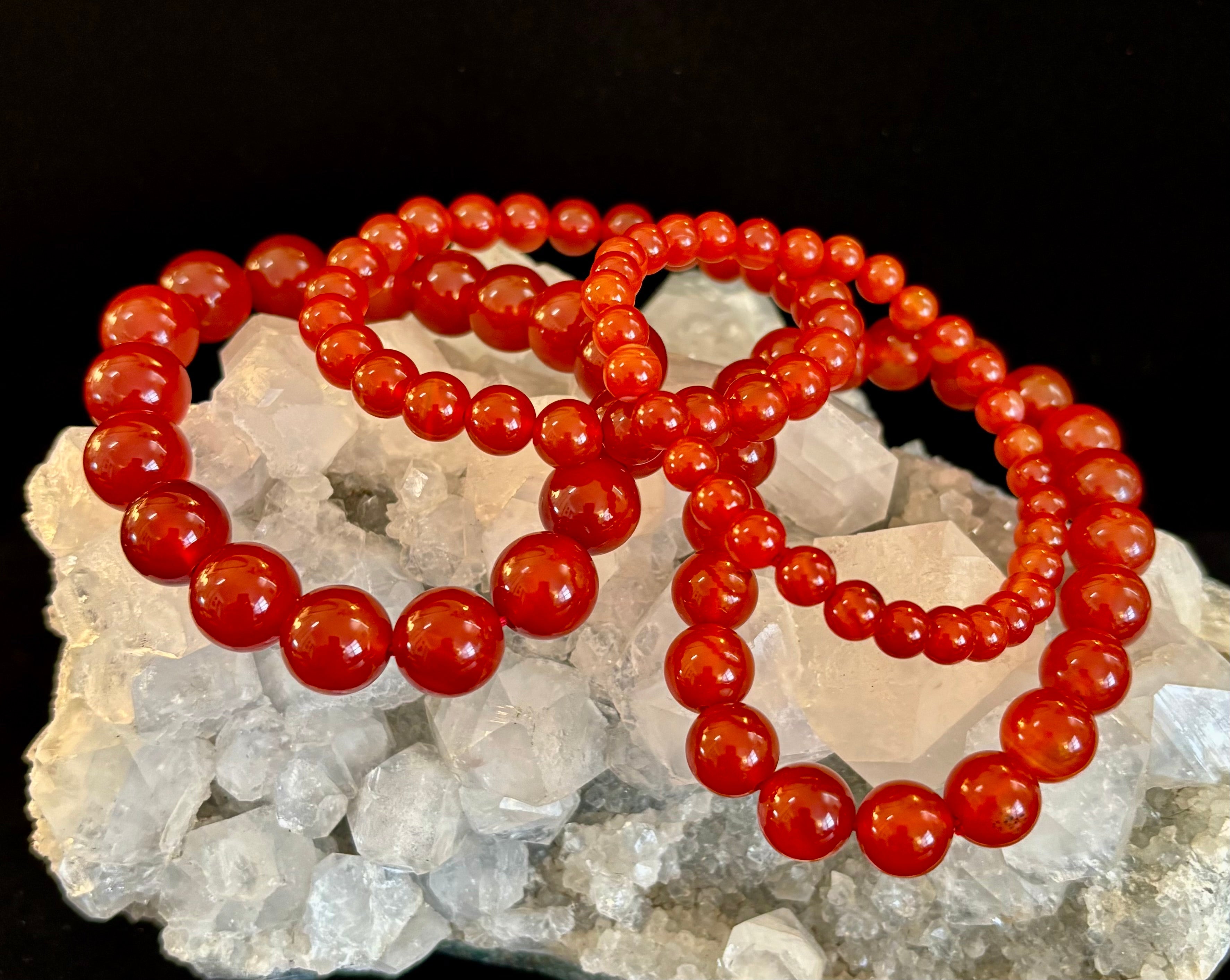 Red Onyx Bracelet – Grounding & Strength Natural Stone Beads | | Wiccan Center