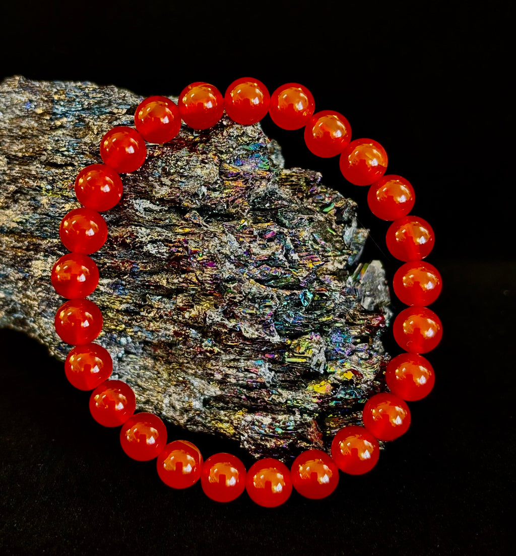Red Onyx Bracelet – Grounding & Strength Natural Stone Beads | | Wiccan Center