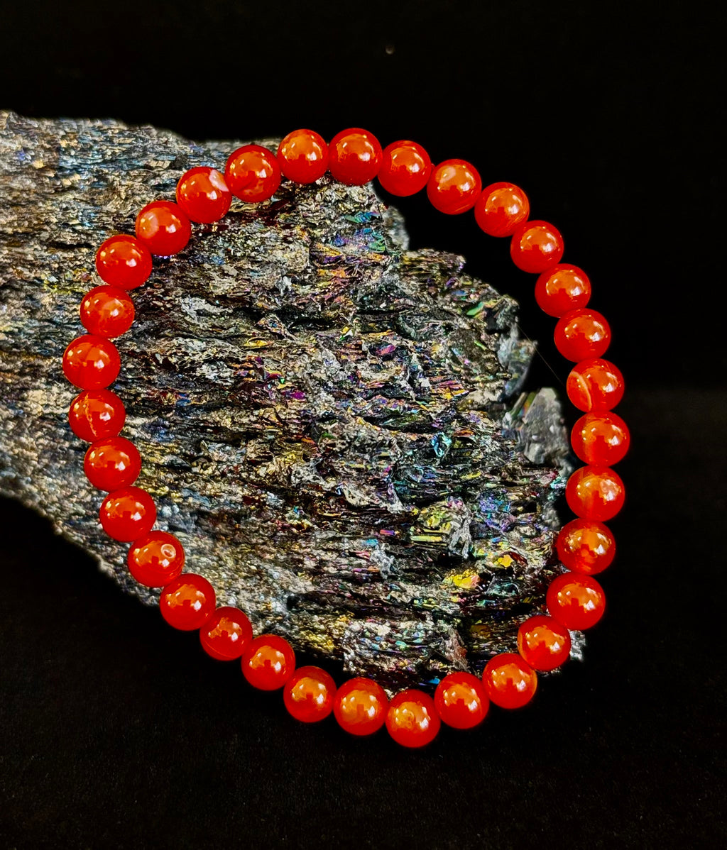 Red Onyx Bracelet – Grounding & Strength Natural Stone Beads | | Wiccan Center