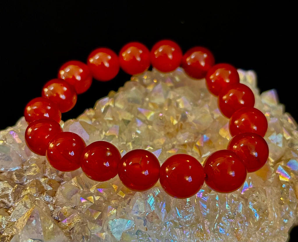 Red Onyx Bracelet – Grounding & Strength Natural Stone Beads | | Wiccan Center