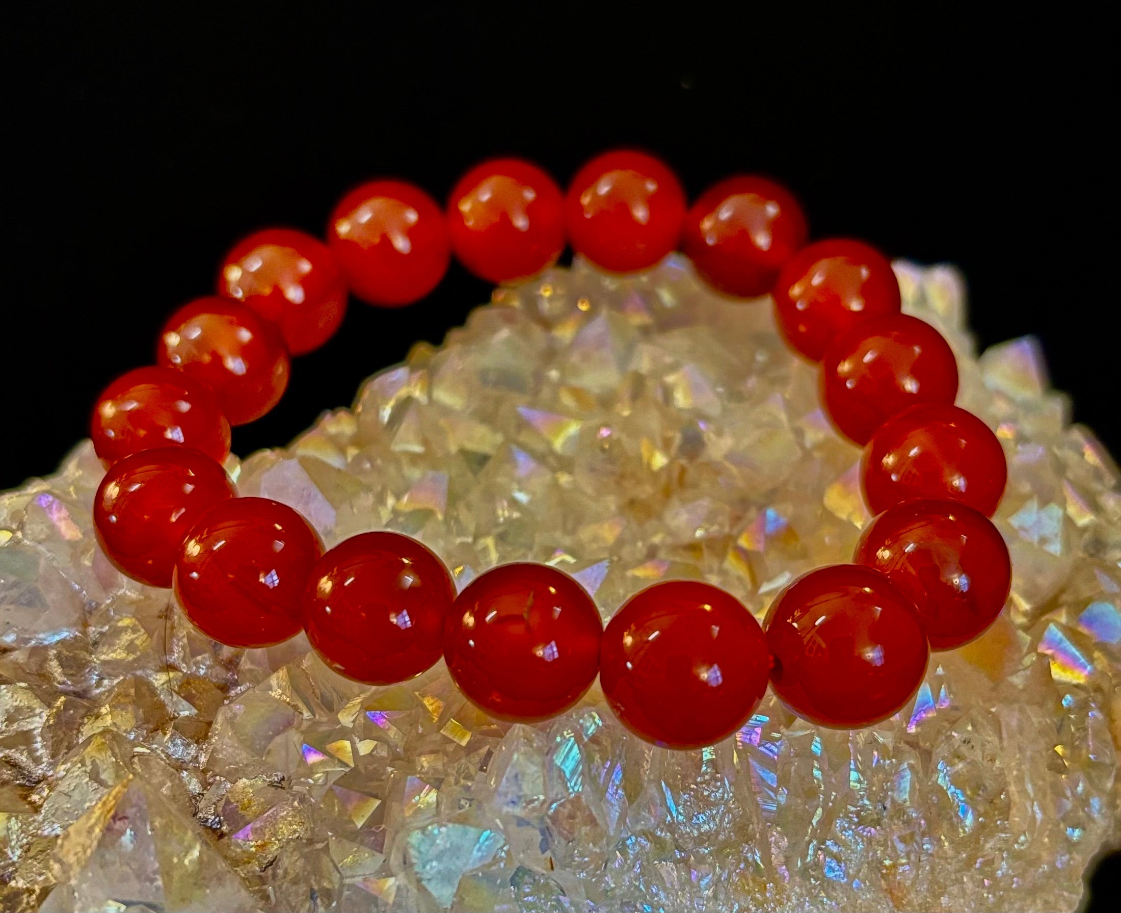 Red Onyx Bracelet – Grounding & Strength Natural Stone Beads | | Wiccan Center