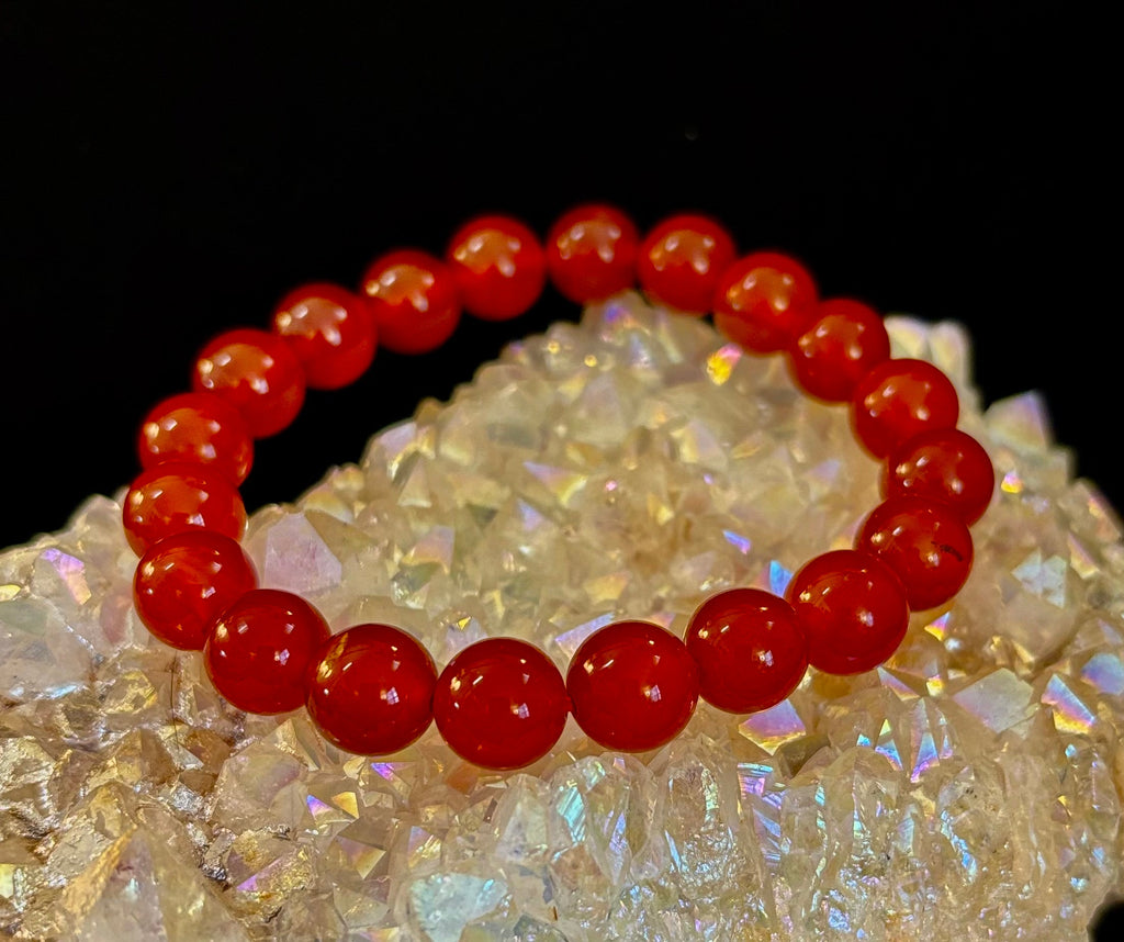 Red Onyx Bracelet – Grounding & Strength Natural Stone Beads | | Wiccan Center