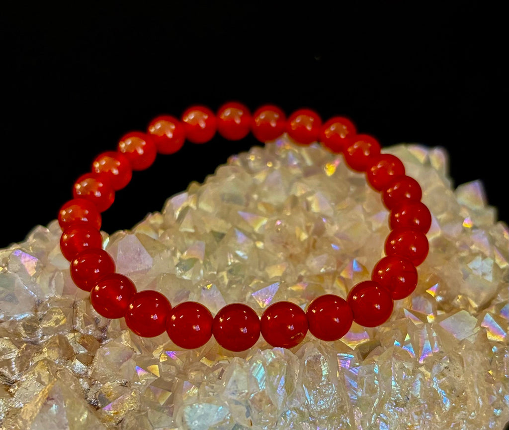 Red Onyx Bracelet – Grounding & Strength Natural Stone Beads | | Wiccan Center