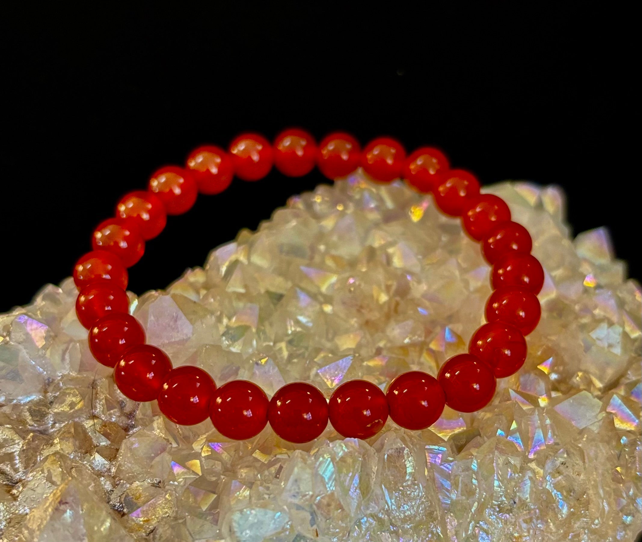 Red Onyx Bracelet – Grounding & Strength Natural Stone Beads | | Wiccan Center