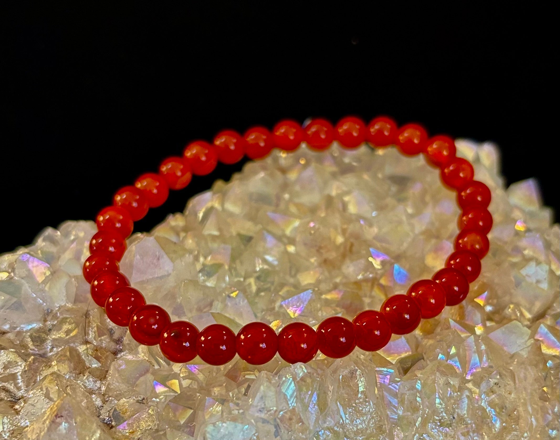 Red Onyx Bracelet – Grounding & Strength Natural Stone Beads | | Wiccan Center