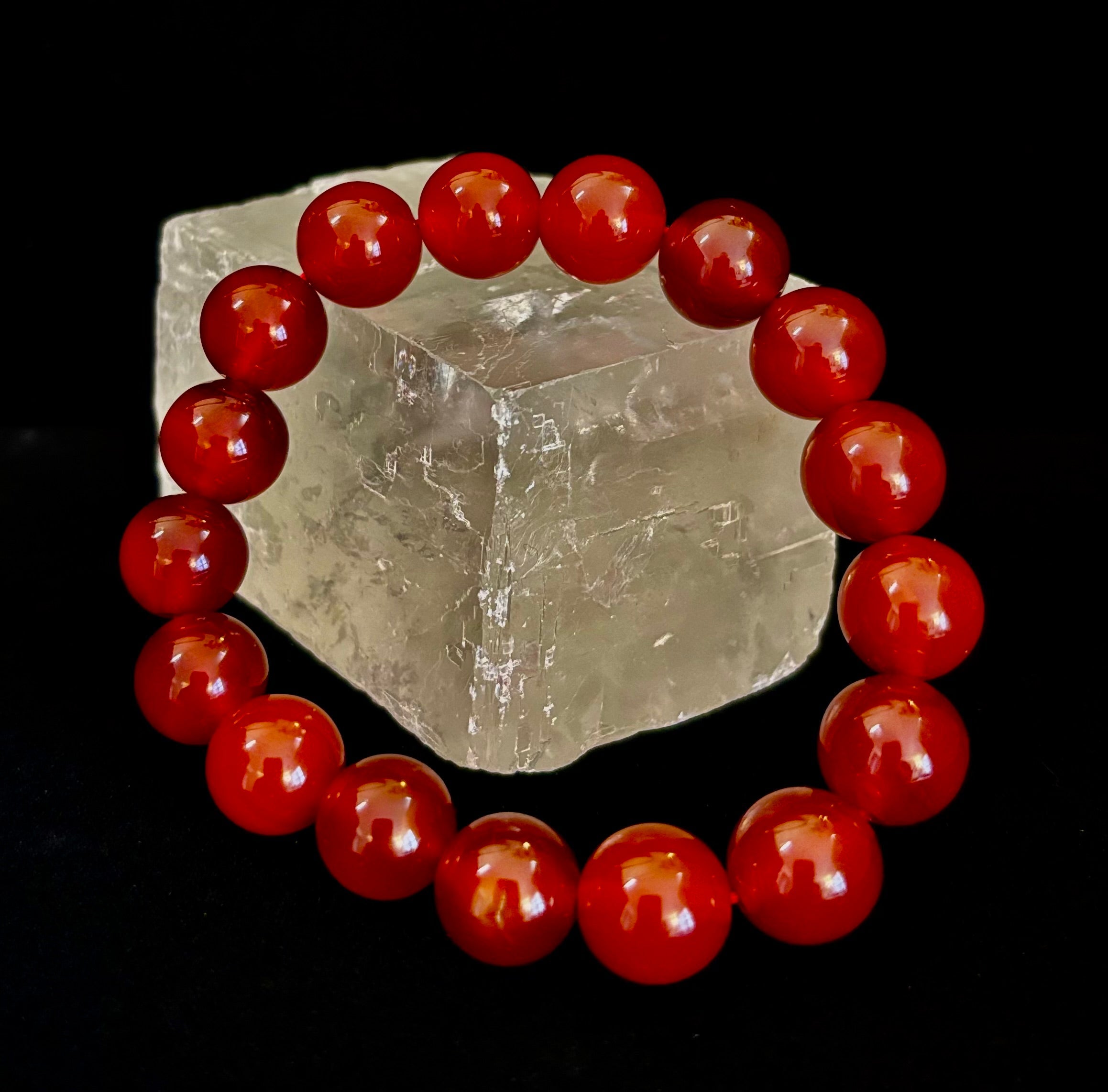 Red Onyx Bracelet – Grounding & Strength Natural Stone Beads | | Wiccan Center
